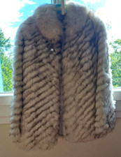 magnifique manteau fourrure renard bleu