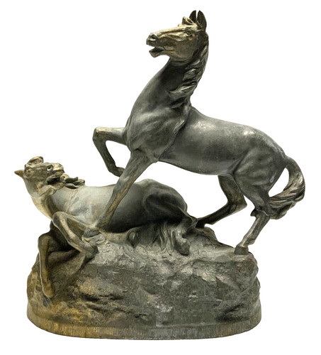 Ancienne statue animalière - ancienne,