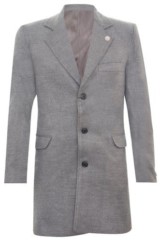 Manteau long laine grise - long,