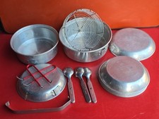 GAMELLE ALU ROC + Couverts Nickalumin + Assiettes CAMPING  PIQUE NIQUE VINTAGE 