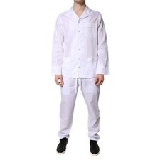 Dolce & Gabbana Pyjama Coton Blanc Chemise Pantalon Pajamaset 39/US15.5/S