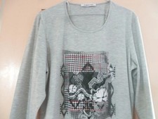 TEE SHIRT CHRISTINE LAURE GRIS A MOTIF TAILLE 44 COMME NEUF