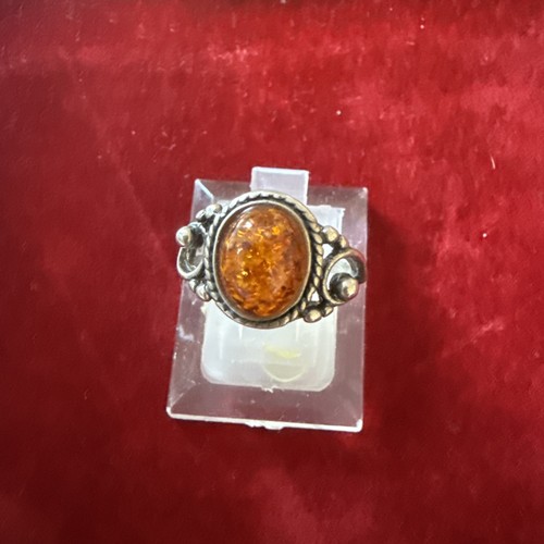 Bague ancienne ambre argent - bague, et