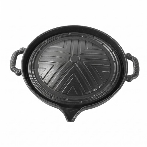 Poêle fonte ronde noir - poêle,