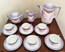 Service à café en porcelaine tchèque art-déco Victoria Porelite