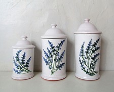 Pots à épices condiments faience blanche lavande