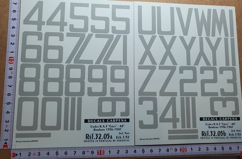 Decals codes raf gris 48 - 1/32,