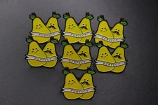 7 enamel lapel Pin Bundle joblot wholesale resell perfect pair pear puns
