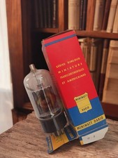 Tube radio ancien vintage avec boîte d'origine, non testé, objet rétro collectio