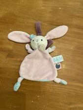 Doudou Babynat Lapin Rose Bleu