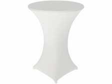 Housse extensible pour table haute mange-debout - coloris blanc - Infactory
