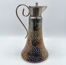 Petite aiguière verre soufflé coloré irisé décor spirales de Loetz Art Nouveau