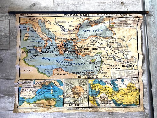 Ancienne carte monde grec - carte,