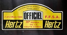 Plaque de Rallye AUTOMOBILE - 16ème RONDE DE LA HAUTE CORSE - 1985