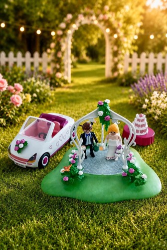 Mariés fleurs voiture - et,