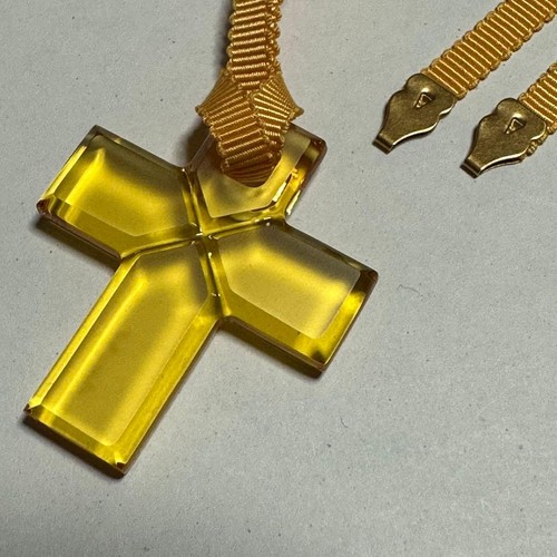 Collier ras cou croix - du, jaune