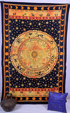 Horoscope Tapisserie Indienne Zodiaque Astrologie Double Tenture Murale