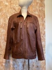 Blouson En Cuir Homme DKS Marron Taille M Agneau 