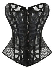 CORSET BUSTIER SEMI TRANSPARENT TOP NOIR STRAPLES MODE SEXY PAS CHER POUR FEMME