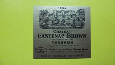 Etiquette de vin wine label weinetikett CHÂTEAU CANTENAC BROWN 1964