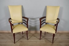 Paire de fauteuils Art déco acajou cuir