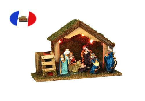 Crèche noël lumineuse - crèche,