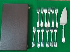 Ménagère CHRISTOFLE CLUNY 13 pièces fourchettes pelle dessert TBE Métal Argenté