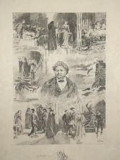 ALEXANDRE DUMAS Portrait GRAVURE Eau Forte EDOUARD ZIER Trois Mousquetaires XIX°