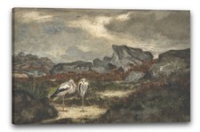 Toile/Cadres Antoine-Louis Barye - Hérons dans le paysage