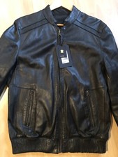 veste en cuir noir Réversible