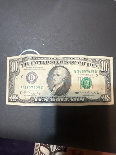 Billete dólares año - billete, 10