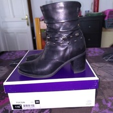 SUPERBES BOTTINES FEMME EN CUIR NOIR POINTURE 36 MARQUE ANDRÉ EN TBE