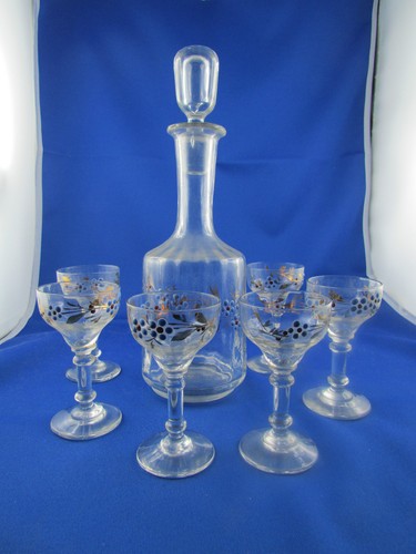 Ancien service verres - 6, carafe