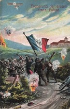 Conquête Du Premier Drapeau Français Soldats Carte Postale AK