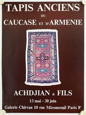 Affiche TAPIS CAUCASE et d'ARMENIE Exposition Achdjian & Fils