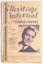 Partition vintage sheet music CHARLES TRENET : L'Héritage Infernal * 40's