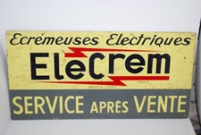 PLAQUE ANCIENNE PUBLICITAIRE SERGRAPHIEE ECREMEUSES ELECTRIQUES ELECREM 50 X 25