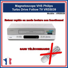 Magnetoscope VHS Philips Turbo Drive Follow Tv - RETOUR RAPIDE EN LECTURE HS