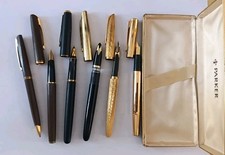 Lot Stylo Bille & Stylo Plume Or 18 Carats Waterman Parker Sonnet Vintage
