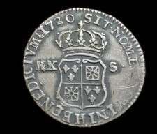 Louis XV , 20 xx sols , 1/6ème d'écu de France-Navarre 1720 H La Rochelle 