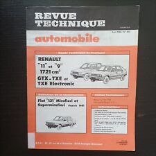REVUE TECHNIQUE RENAULT 11 9 1.7 GTX TXE TXE ELECTRONIC 1721 cm3 Rta r11 et r9