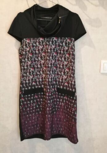 Robe tunique noire - grand, col