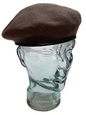 Army Style Militaire Béret En Laine Kaki / Marron Taille 7 3/4 Très Grand