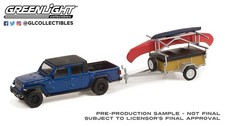 Jeep Gladiator + Remorque Avec Canoë 2021, Greenlight 1/64