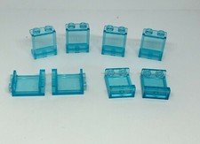 LEGO : 8x Panneau 1x2x2 hublot - Réf 87552 trans-bleu - Set 70809 71016 4440