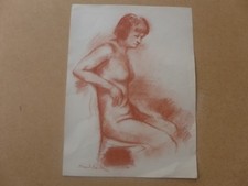 Lithographie sanguine MARCEL ROCHE 1890 / 1959  femme nue