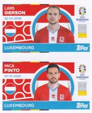 Topps Euro 2024 Autocollant Luxembourg LUX 4 & 5 Lars Gerson - Mica Pinto