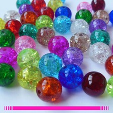 Perles craquelées rondes - , en