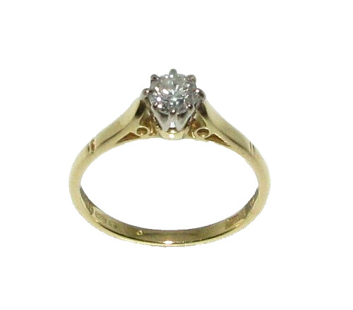 Bague solitaire jaune 18 - jaune,