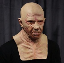 Masque Halloween D’un Vieil Homme Chauve Horreur Grand Père Effrayant En Latex
